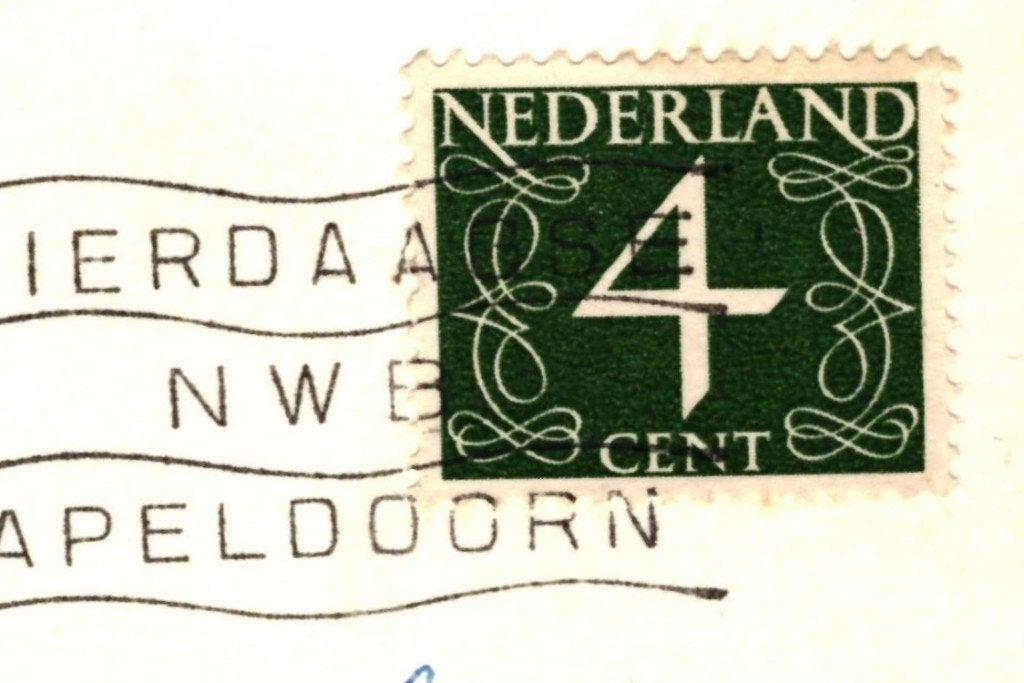 939747 Apeldoorn Berg en Bos 1957 Gelopen met postzegel, Ophalen of Verzenden, 1940 tot 1960, Gelopen, Gelderland
