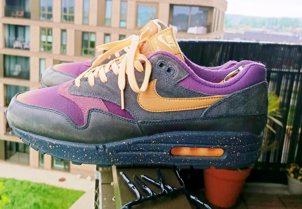 Nike Air Max 1 Purple Fade sz45, Kleding | Heren, Schoenen, Zwart, Nike, Ophalen of Verzenden, Sneakers of Gympen