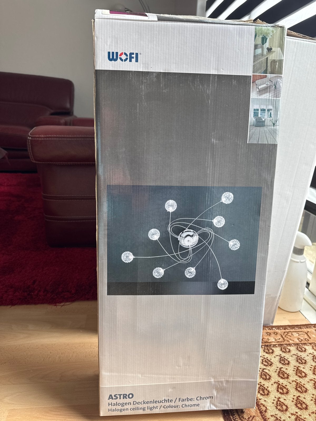 Nieuwe Halogeen Chrome Lamp met Glazen Bollen - Wofi Astro, Ophalen of Verzenden, Nieuw, Glas, Minder dan 50 cm