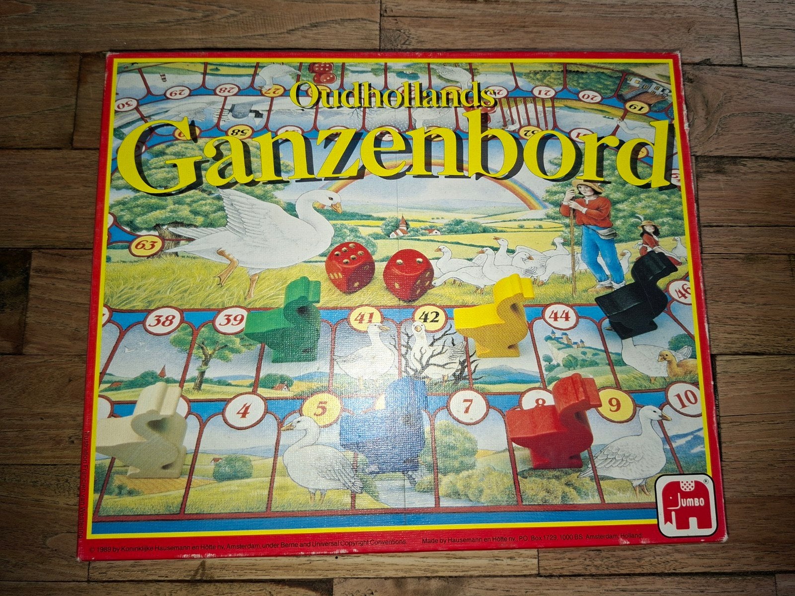 Oudhollands Ganzenbord - Jumbo Bordspel, Hobby en Vrije tijd, Gezelschapsspellen | Bordspellen, Gebruikt, Drie of vier spelers