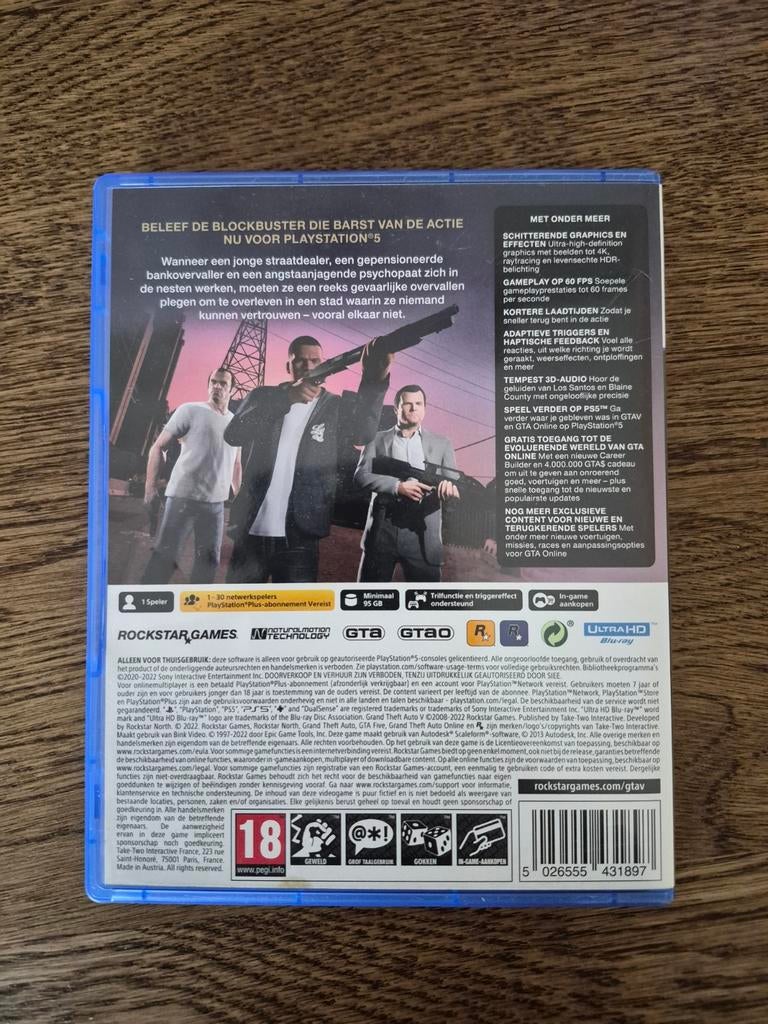 Grand Theft Auto V (GTA 5) PS5 - Zo goed als nieuw, Spelcomputers en Games, Games | Sony PlayStation 5, Avontuur en Actie, Online