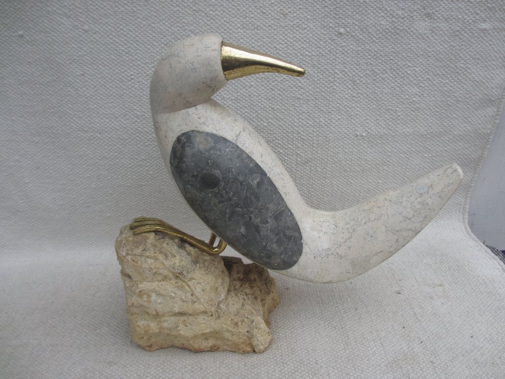Maitland Smith Tesselated bird sulpture– U.S.A, Jaren '80, 29 cm, Meerkleurig, Ophalen of Verzenden, Steen/keramiek