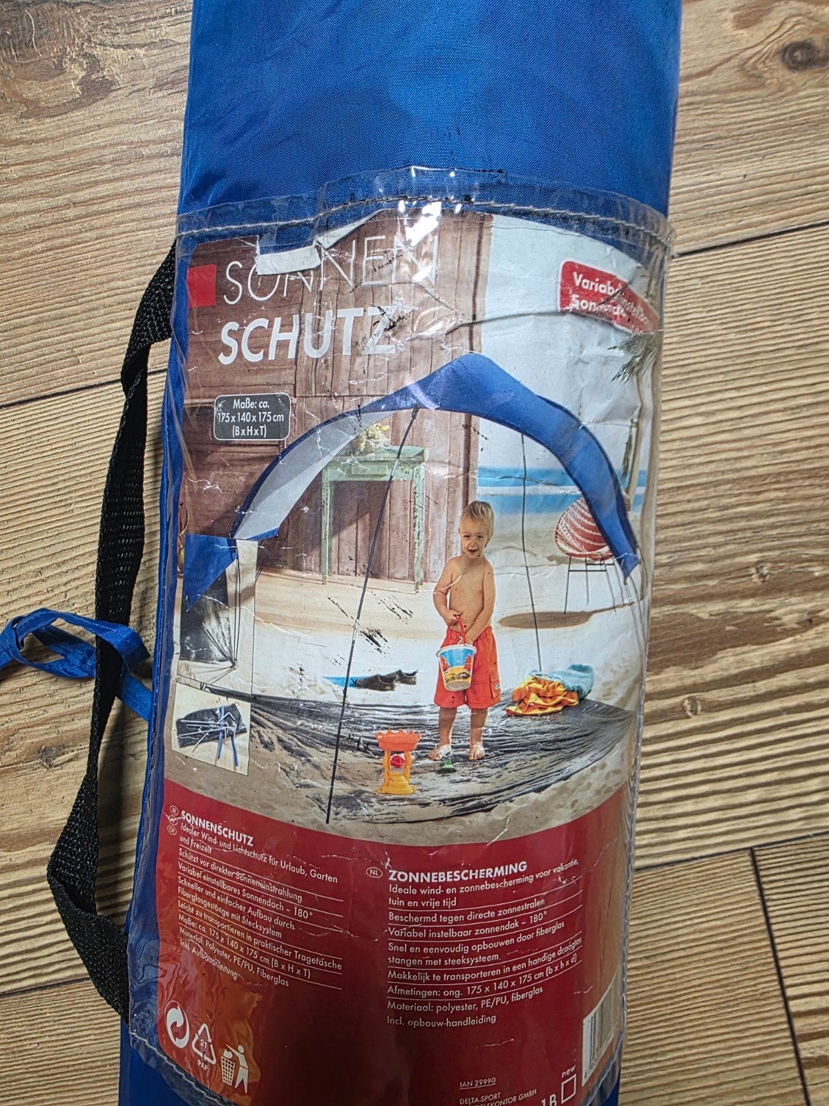 Kinder zonnescherm / strandtentje - Blauw, Ophalen of Verzenden