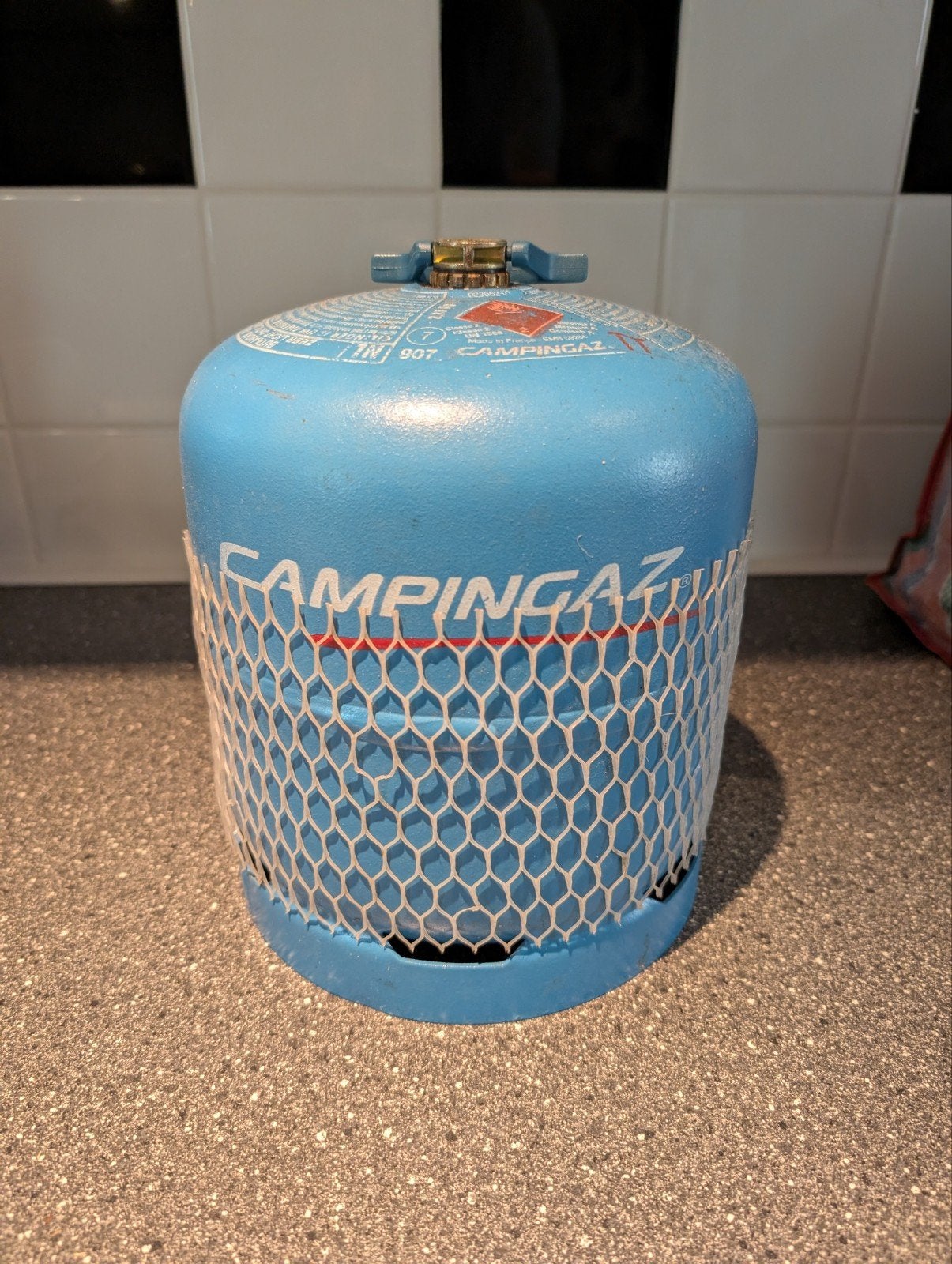 Campingaz gasfles 907 halfvol, Caravans en Kamperen, Kampeeraccessoires, Ophalen, Gebruikt