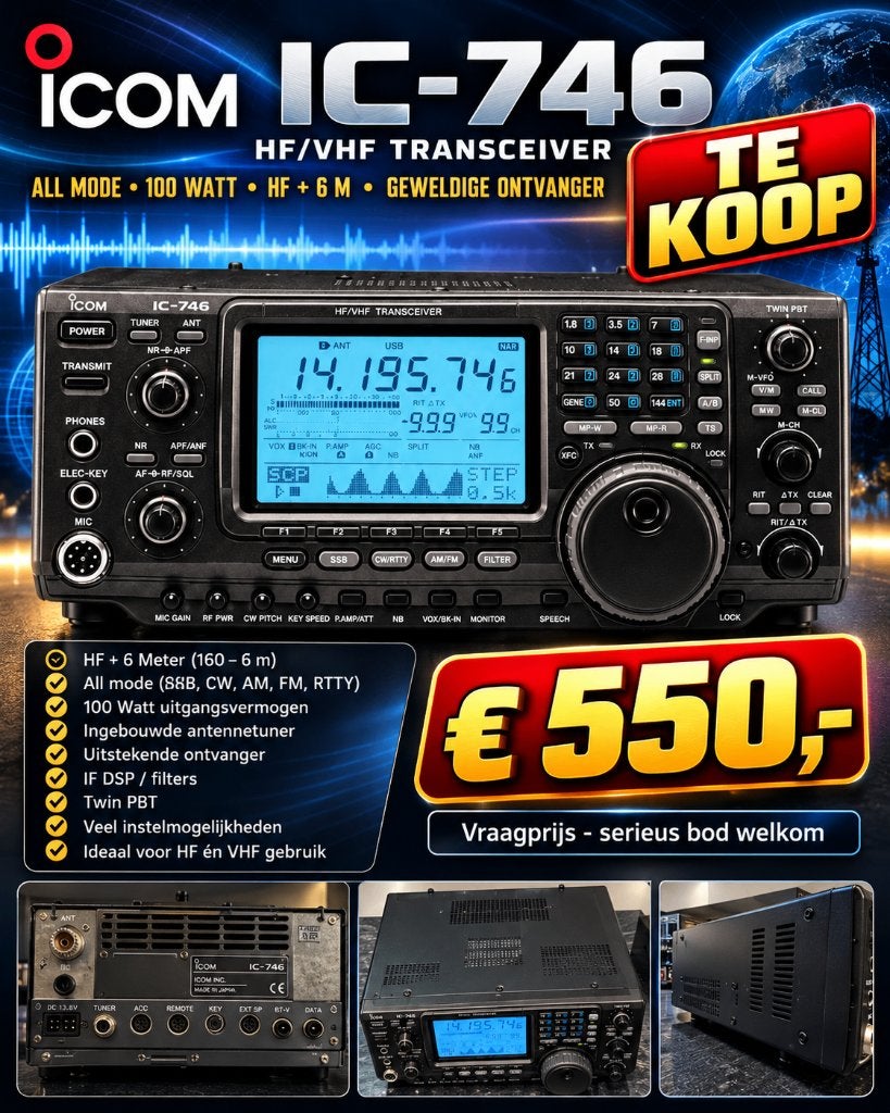 Icom IC 746, Telecommunicatie, Ophalen of Verzenden, Gebruikt, Zender en Ontvanger
