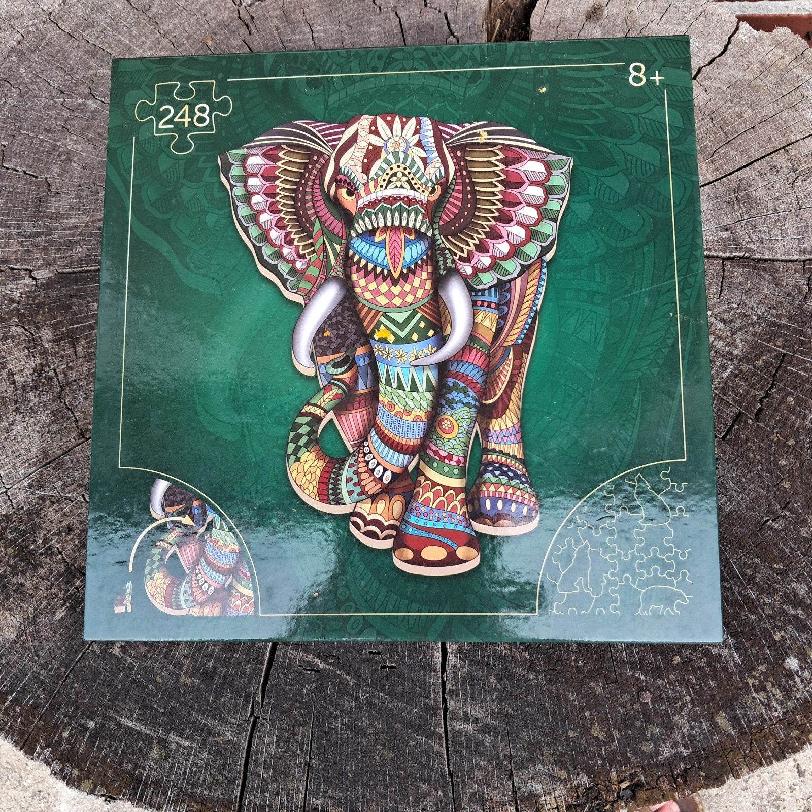 Houten olifant puzzel 248 stukjes, Ophalen, Meer dan 50 stukjes, Zo goed als nieuw, Van hout