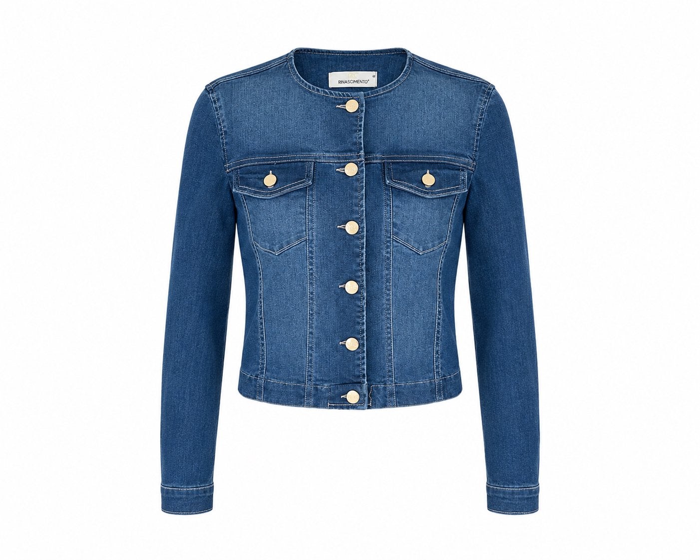 Rinascimento denim spijkerjasje jack maat XS - Zo goed als n, Kleding | Dames, Ophalen, Zo goed als nieuw, Maat 34 (XS) of kleiner