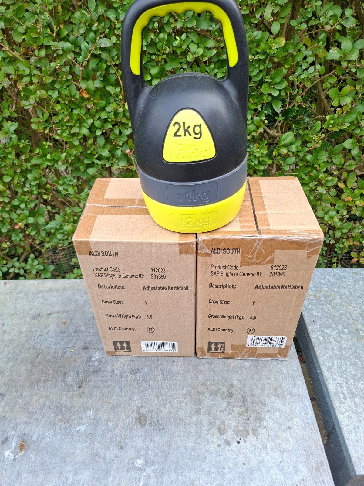 Verstelbare Kettlebell - 2kg tot 5kg - Crane, Ophalen of Verzenden, Nieuw, Benen, Kettlebell