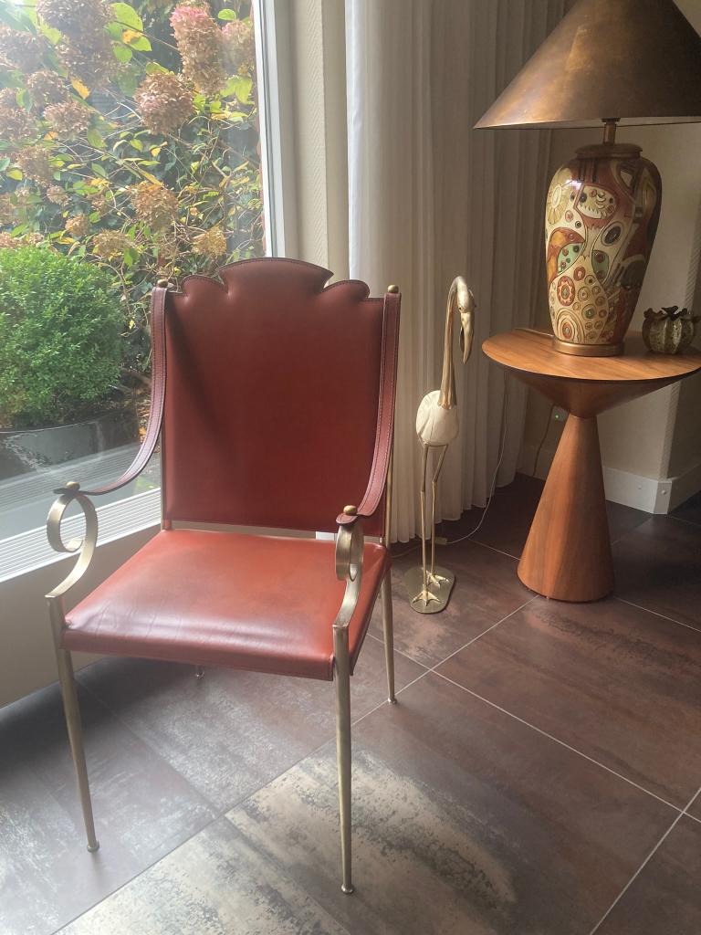 Hollywood Regency stoel stijl Gilbert Poillerat, Antiek en Kunst, Ophalen