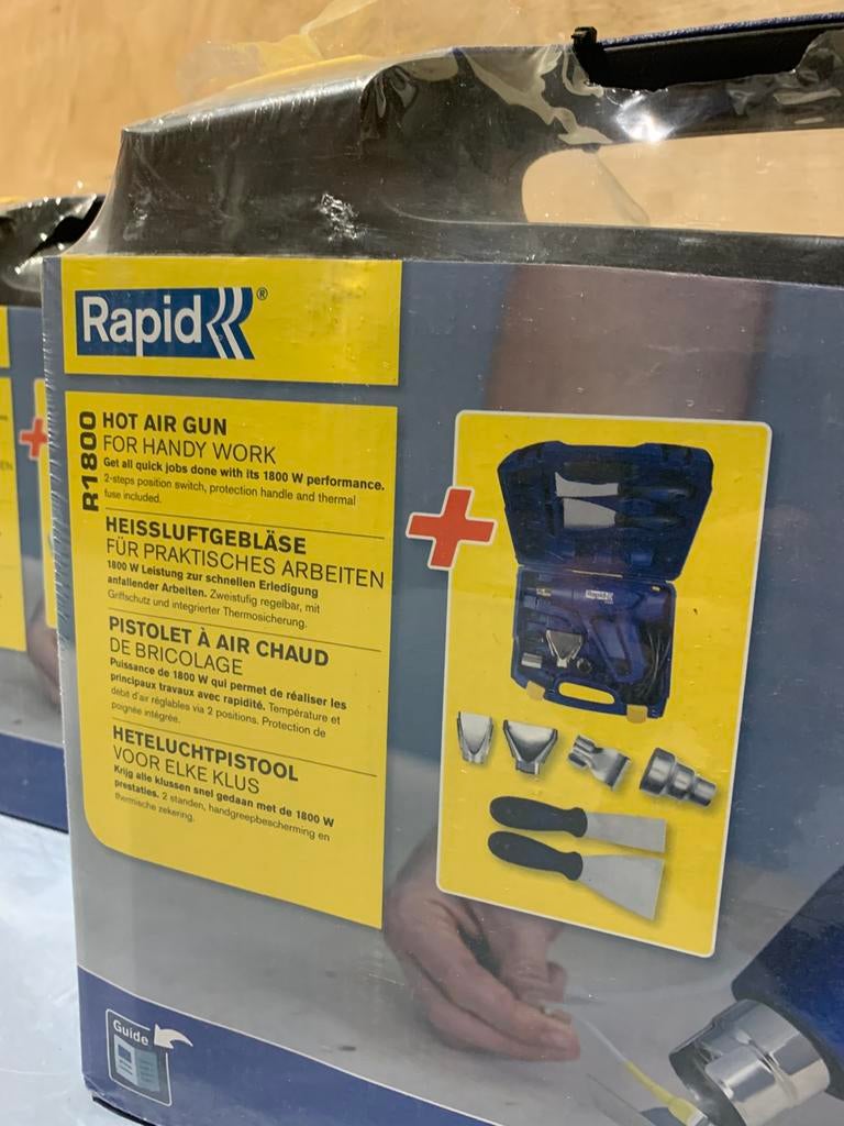 Rapid hetelucht pistool 1800 watt + accessoires, Ophalen of Verzenden, Nieuw