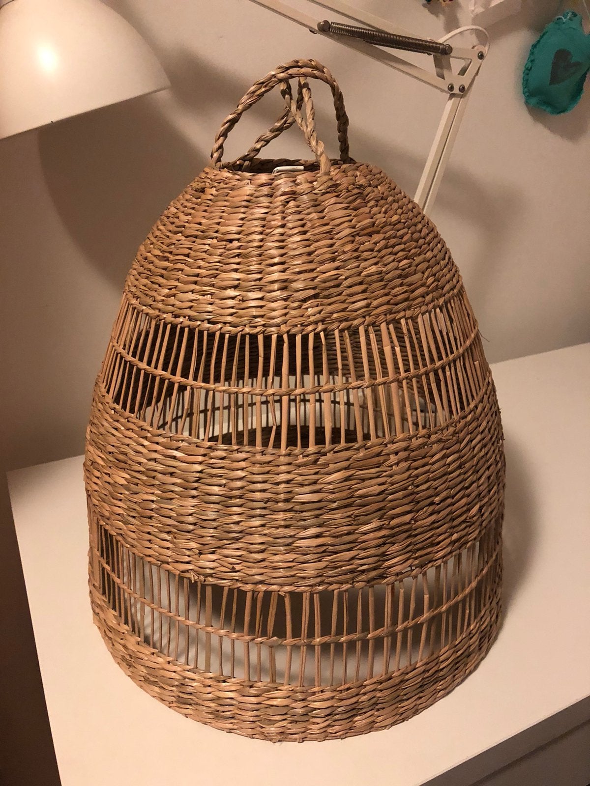 Torared hanglampenkap zeegras Ikea 36cm lampenkap hanglamp, Natuurlijk materiaal, Beige, Rond, Zo goed als nieuw