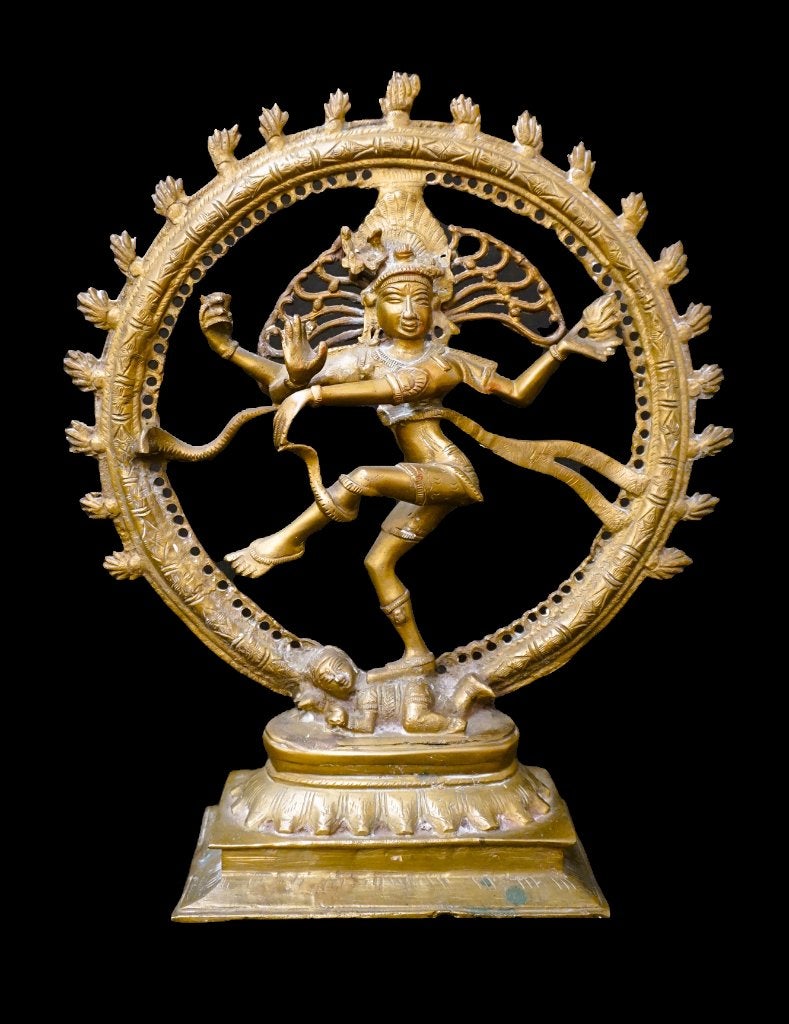 Indische sculpture in messing - "Shiva Nataraja" - 44 cm., India, 44 cm, Beeld, Overige materialen