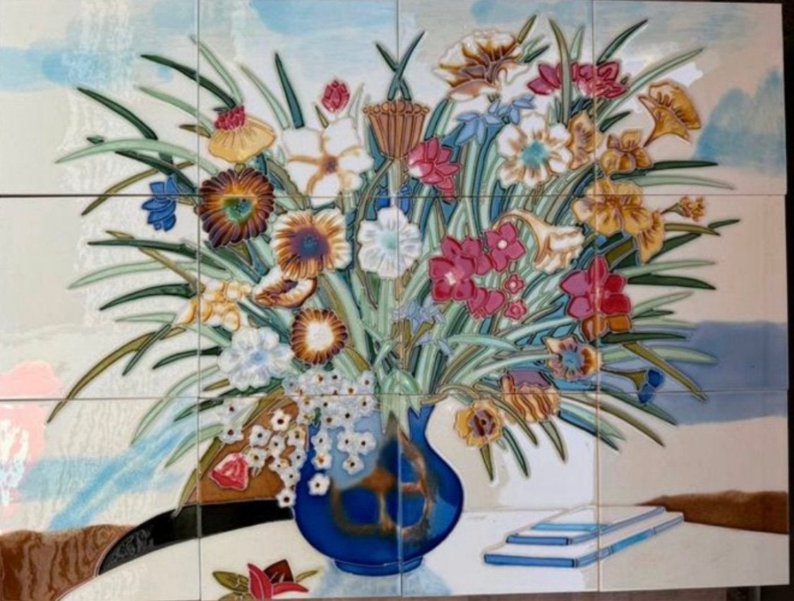 Tegelplateau tegels kleurrijk, Antiek en Kunst, Ophalen