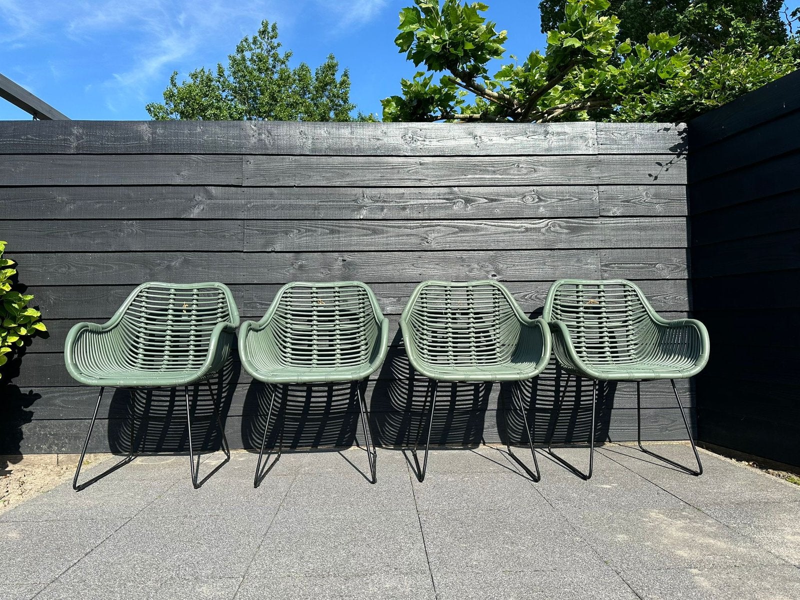 4x Van der Leeden tuinstoelen set tuinmeubels lounge stoelen, Tuin en Terras, Ophalen, Zo goed als nieuw, Kunststof