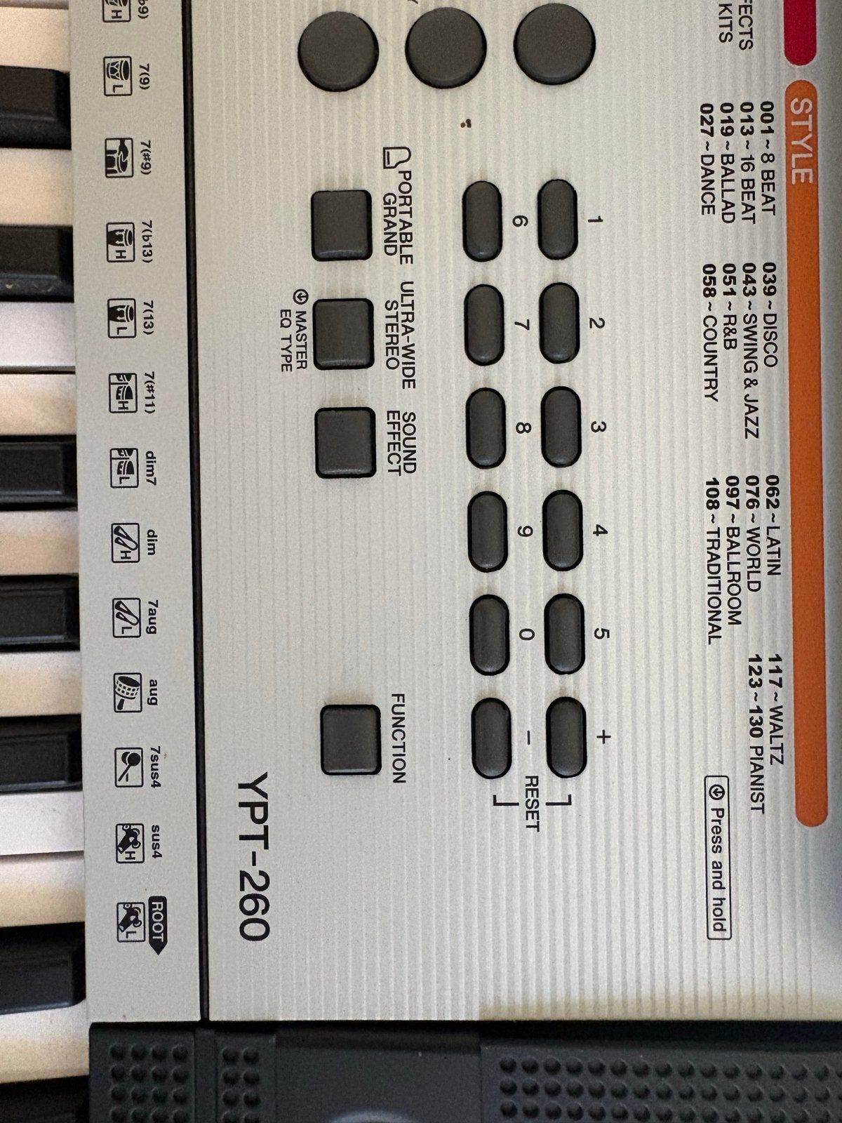 Yamaha YPT-260 Keyboard - Uitstekende staat, Ophalen, Zo goed als nieuw, 61 toetsen, Yamaha
