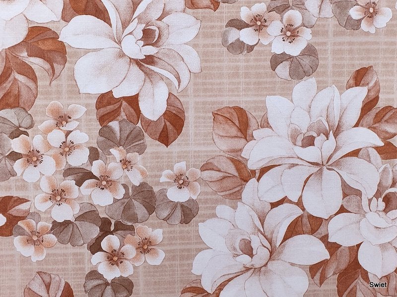 11754 Spicy terra bloemenbehang met grote bloemen swiet, Ophalen of Verzenden, Beige
