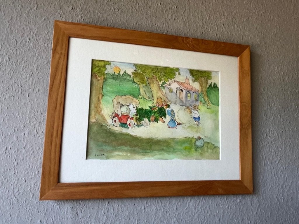 Aquarel Ollie B Bommel, Ophalen, Gelimiteerde oplage, Aquarel, Figuren