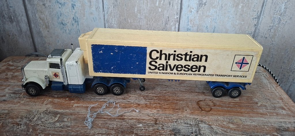 Matchbox Christian Salvesen vrachtwagen met oplegger, Hobby en Vrije tijd, Modelauto's | 1:50, Ophalen of Verzenden, Gebruikt