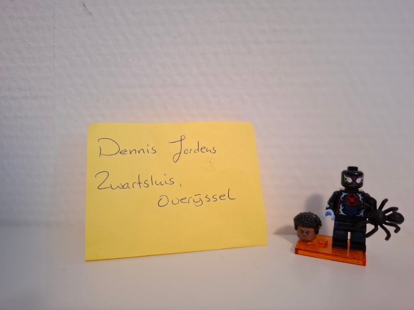 Lego Spider-Man Miles Morales minifiguur met accessoires, Ophalen of Verzenden, Zo goed als nieuw