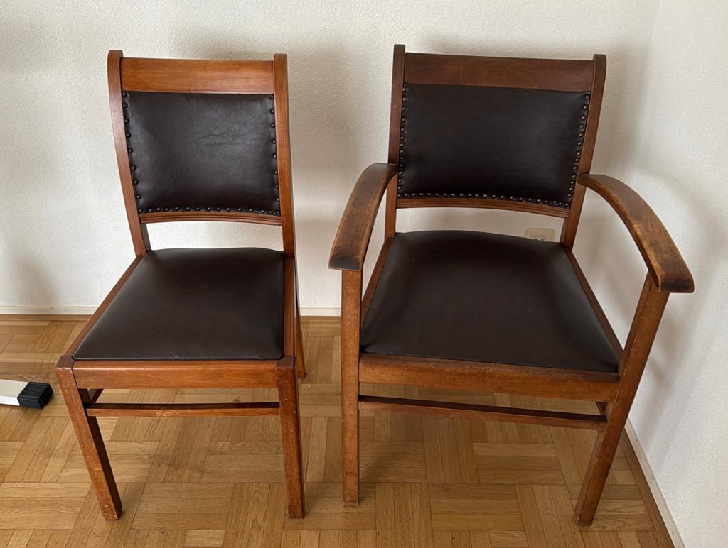 Stoeltjes, Huis en Inrichting, Stoelen, Twee, Bruin, Leer, Ophalen of Verzenden