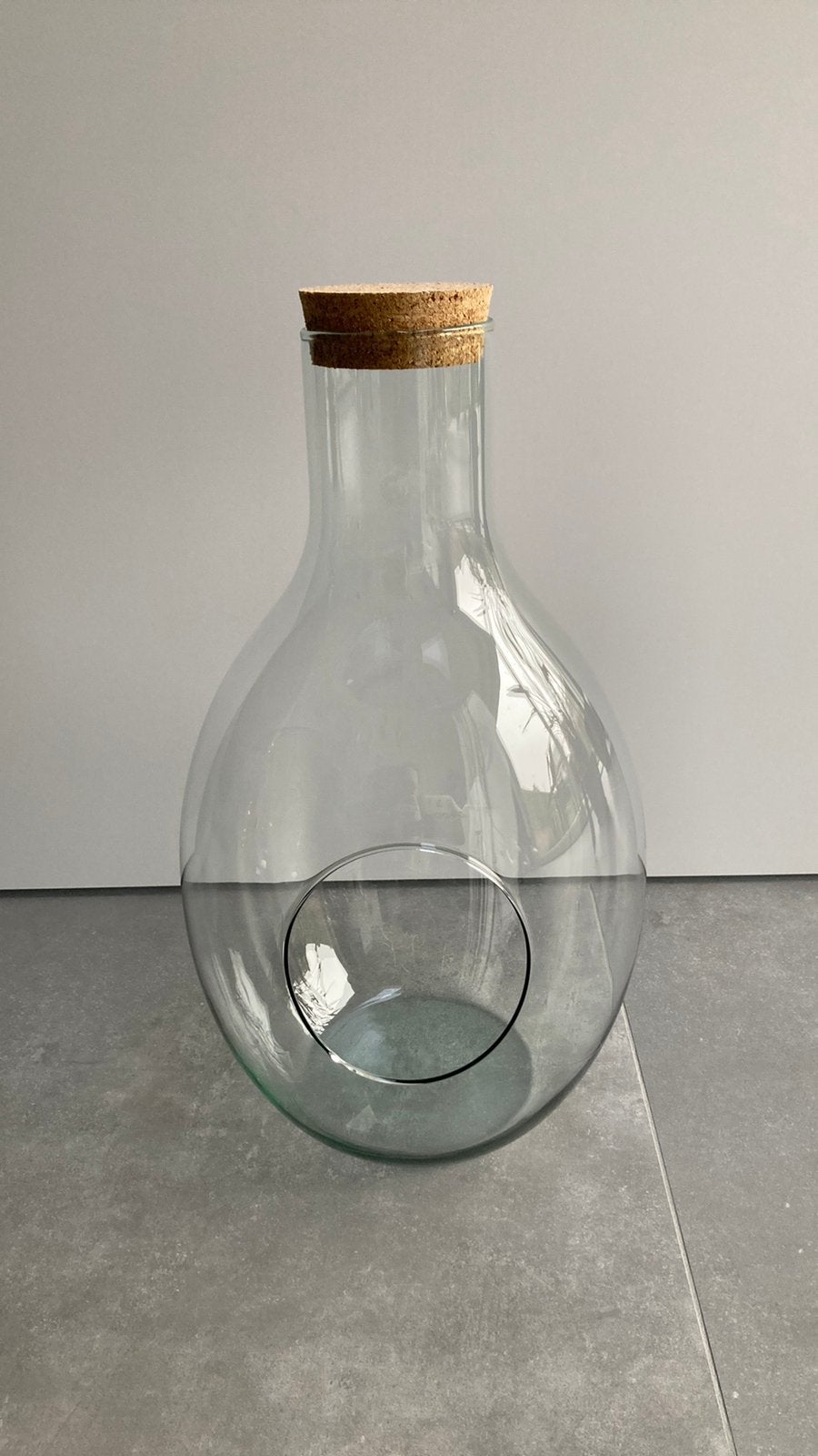 Grote glazen pot met kurk - terrarium, Huis en Inrichting, Ophalen, 30 cm, Zo goed als nieuw, Glas