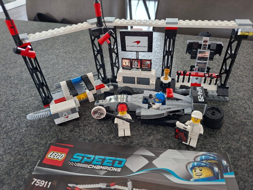 LEGO McLaren Mercedes Pit Stop 75911, Lego, Zo goed als nieuw, Compleet, Complete set