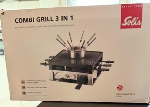 Solis Combi Grill 3 in 1 - type796, Witgoed en Apparatuur, Gourmetstellen, Ophalen of Verzenden, Nieuw, 4 t/m 7 personen