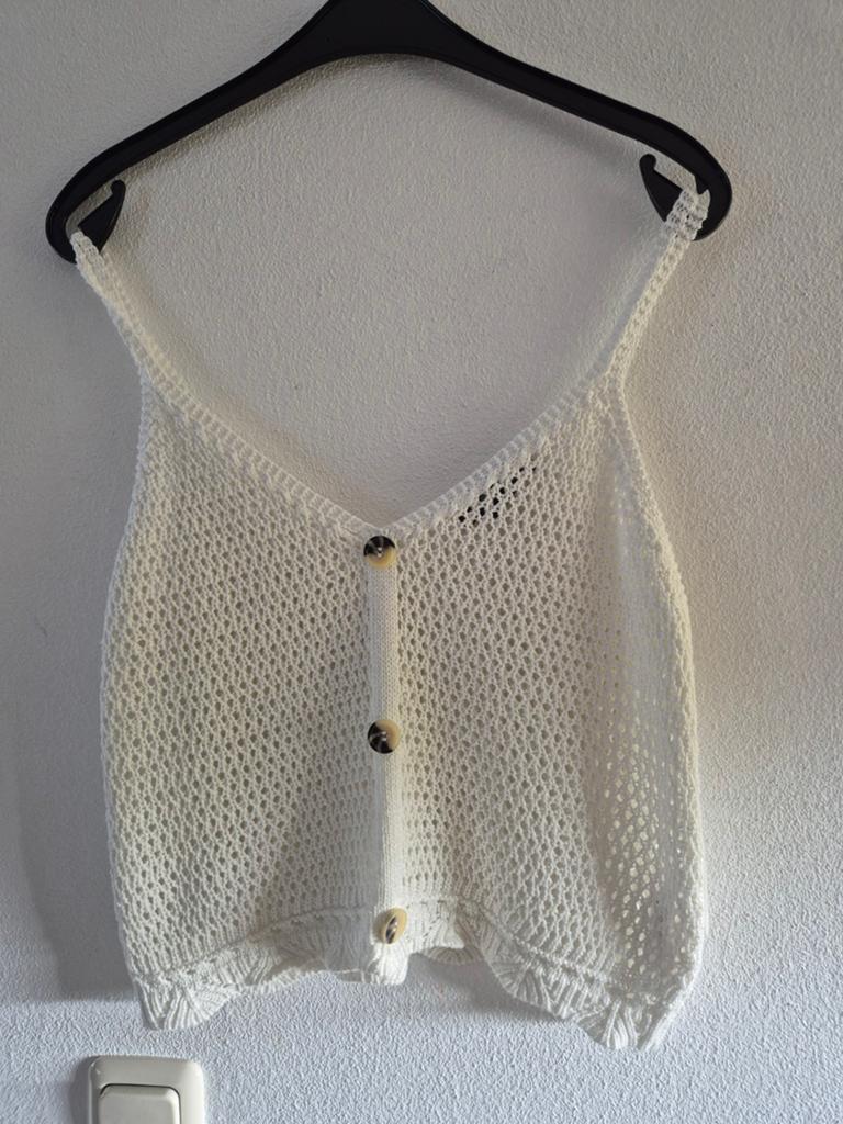 Nieuw leuke witte gehaakte top knoopjes m nieuw, Maat 38/40 (M), Verzenden, Wit, Nieuw