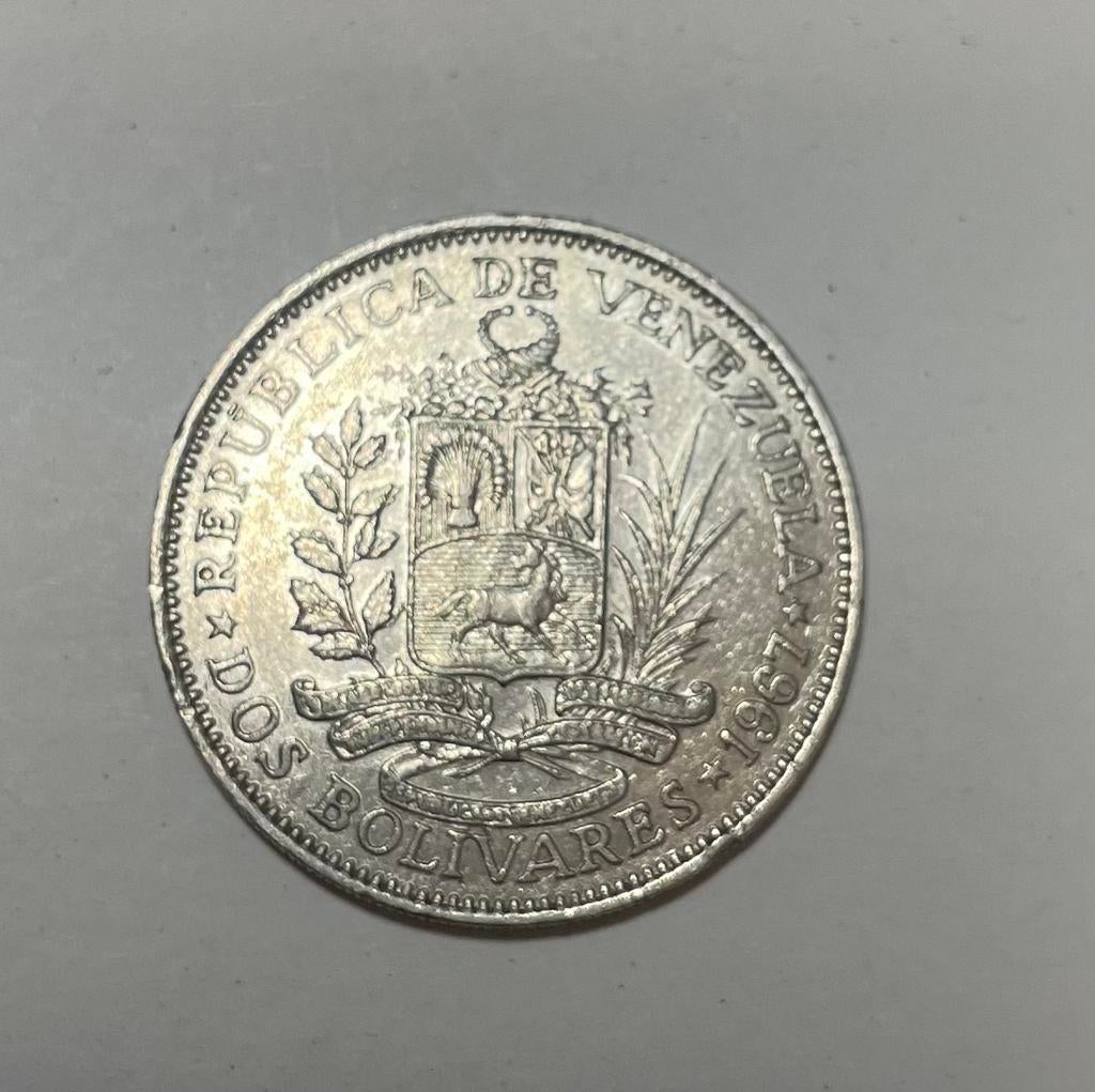 2 bolivares Venezuela 1967, Ophalen of Verzenden, Zuid-Amerika