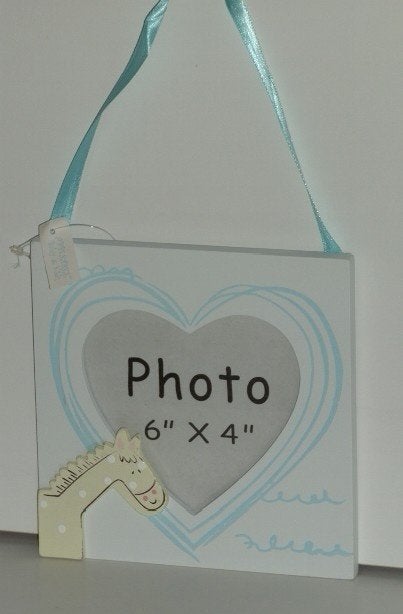 SUPER LIEF FOTOLIJSTJE HART BLAUW MET PAARDJE Appletree, Audio, Tv en Foto, Fotografie | Fotolijsten, -, -, Nieuw, Standaard fotolijst