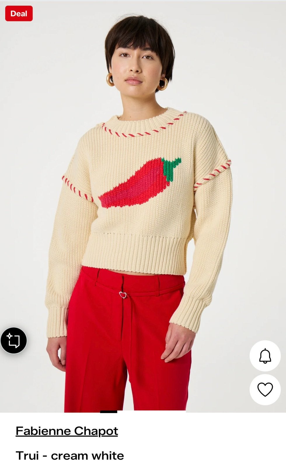 Fabienne Chapot Viola Pullover met Peper Print, Ophalen of Verzenden, Nieuw, Maat 38/40 (M), Beige