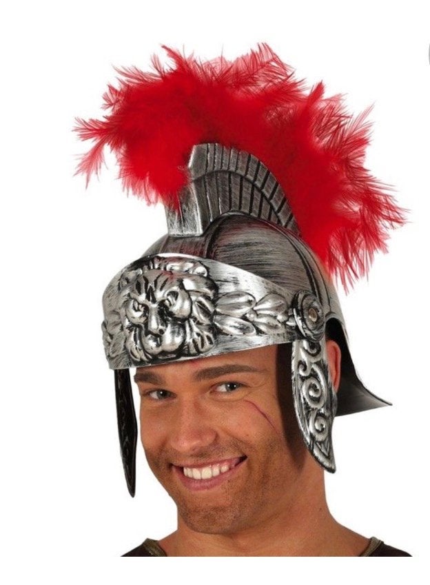 Romeinse Gladiator Kostuum M/L met Zwaard en Helm, Maat 52/54 (L), Ophalen of Verzenden, Zo goed als nieuw, Kleding