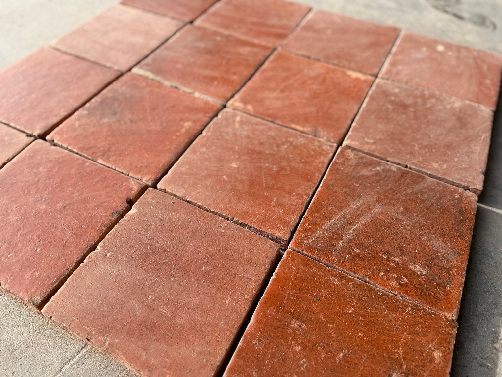 50m2 Terra cotta plavuizen 20x20x2.2cm + 43m1 plint tegels., Tuin en Terras, Ophalen, Overige materialen, Gebruikt, Overige typen
