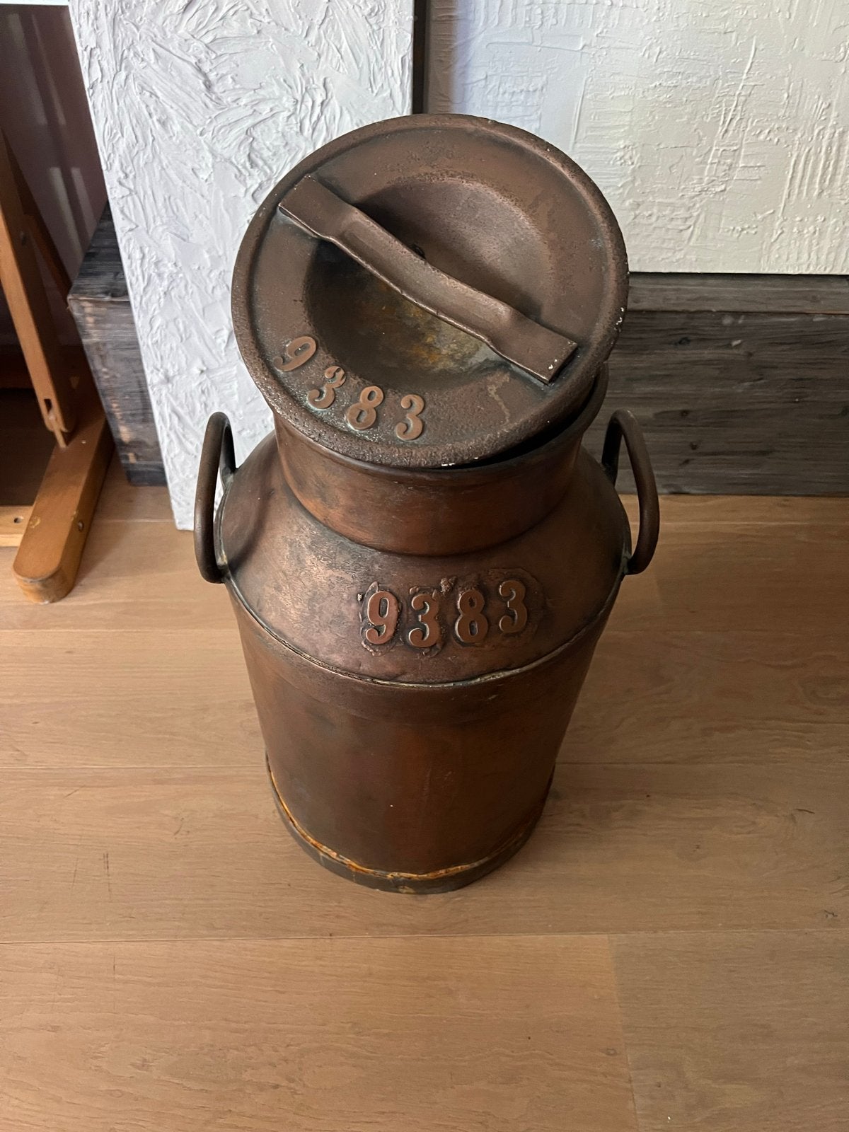 Antieke verkoperde Melkbus - Decoratief Stuk, Ophalen, Koper