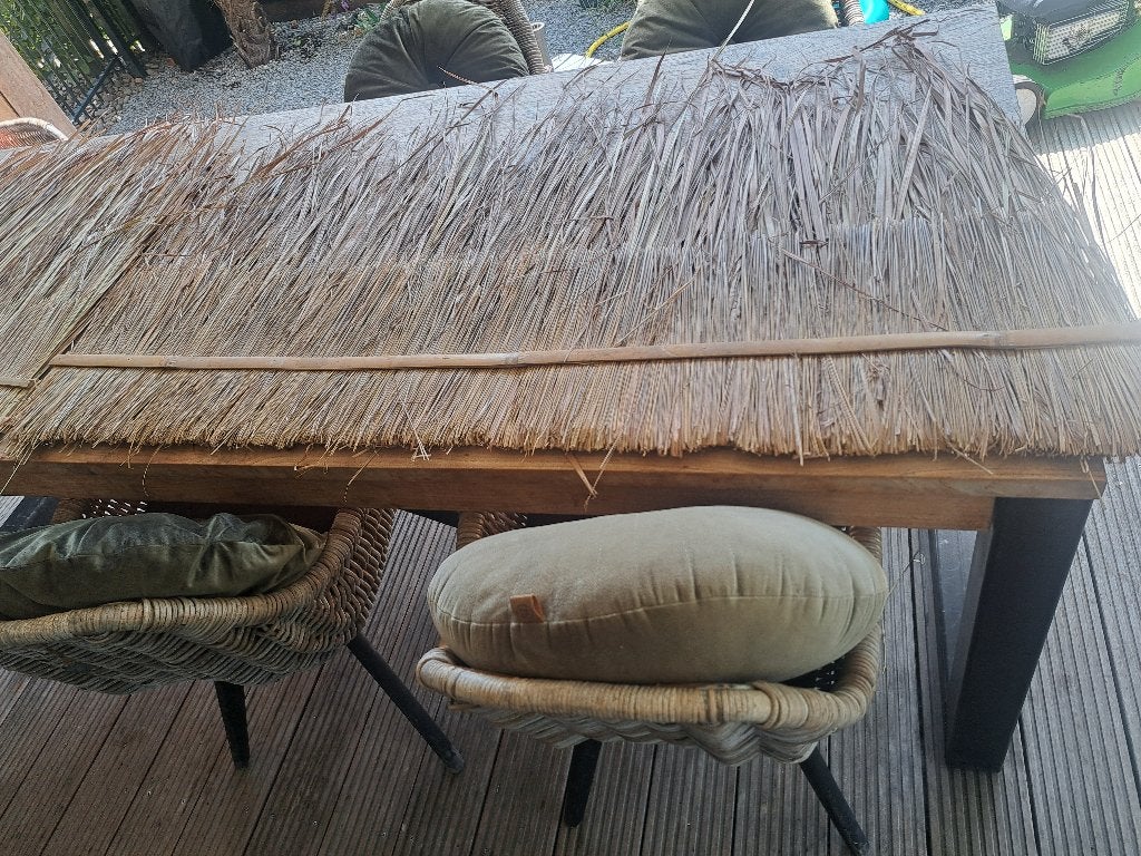 Rieten dakbladen totaal 3 stuks, Huis en Inrichting, Stoelen, Ophalen, Zo goed als nieuw, Bruin, Eén