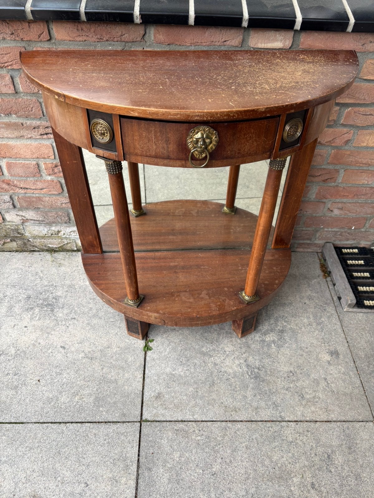 Antieke Empire wandmeubel ladekast met spiegel kast, Gebruikt, ., Empire, Ophalen of Verzenden