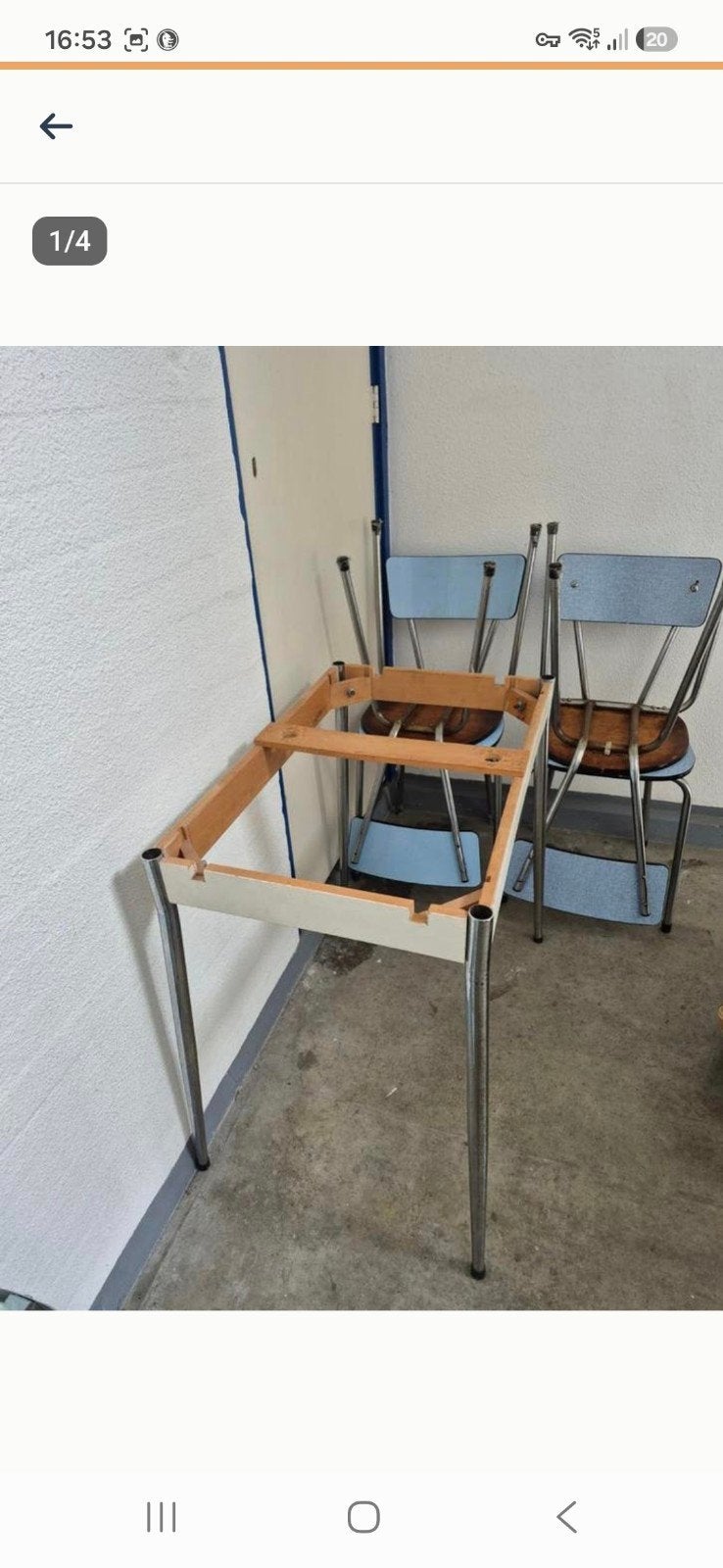 Retro Formica tafel + 2 stoelen, Ophalen, Huis en Inrichting