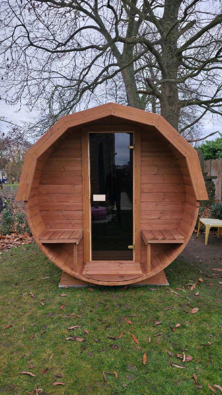 2,5M Barrel Sauna Gratis Levering en Plaatsing - 10% KORTING, Sport en Fitness, Ophalen of Verzenden, Nieuw, Fins of Traditioneel