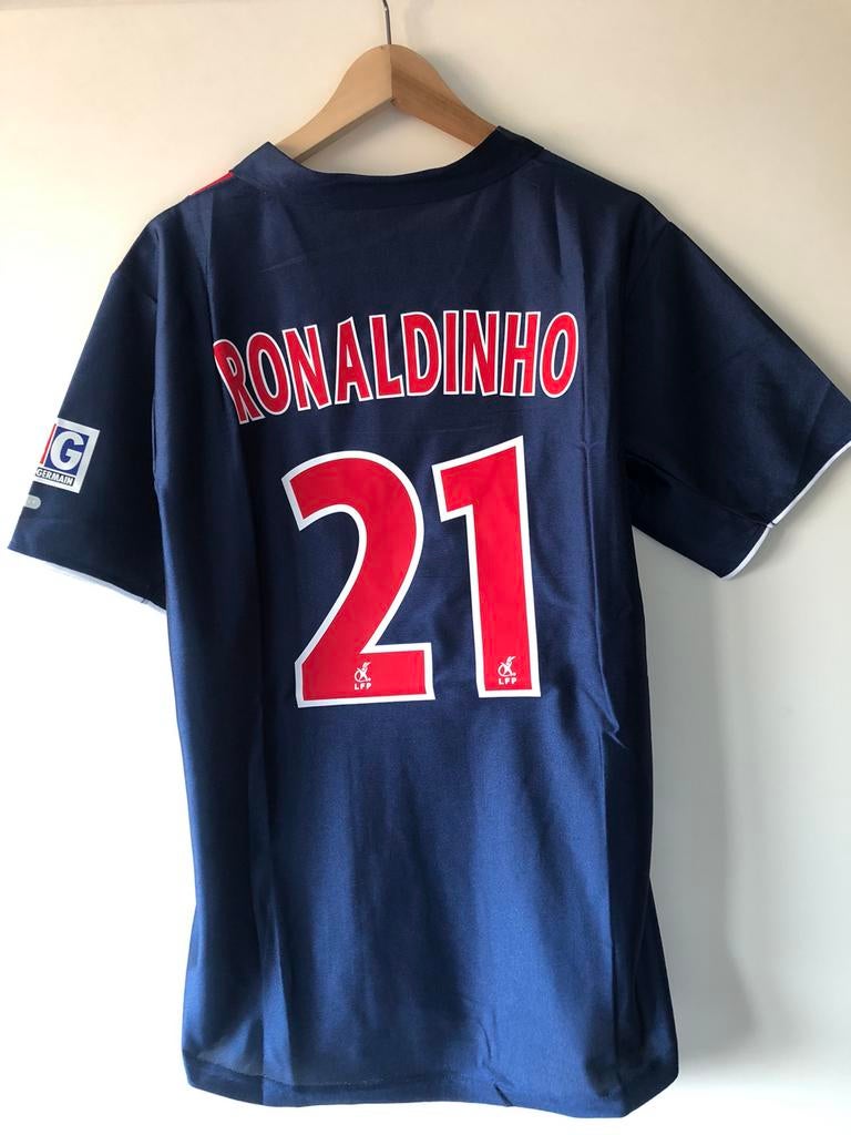 Ronaldinho PSG Retro voetbalshirt maat L, Ophalen of Verzenden, Zo goed als nieuw, Buitenlandse clubs, Shirt