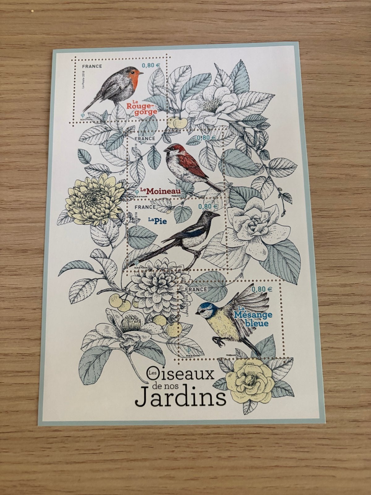 Frankrijk postzegelvel 'Oiseaux de nos Jardins', Postzegels en Munten, Postzegels | Nederland, Ophalen of Verzenden, Na 1940, Postfris