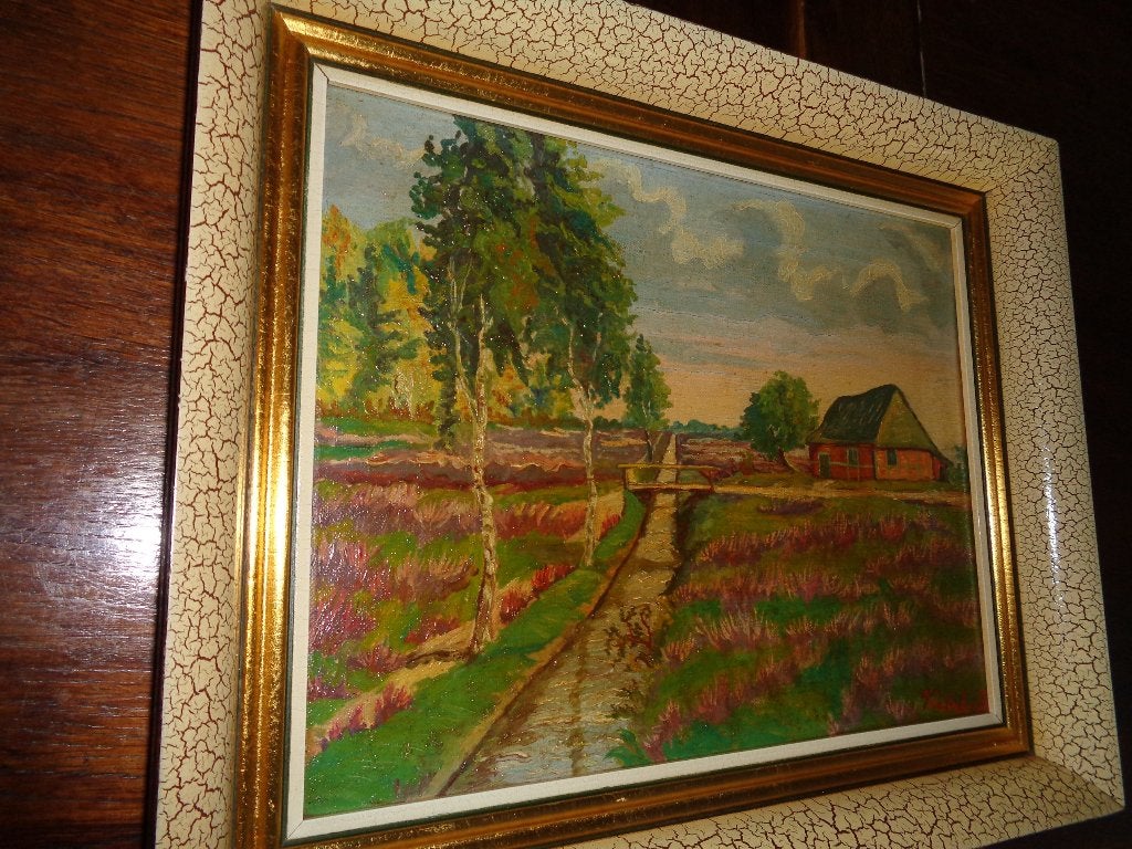 R.Verbeke (1929) -Mooie schilderij -Vermeld in PIRON, BAS..., Ophalen of Verzenden, Origineel werk