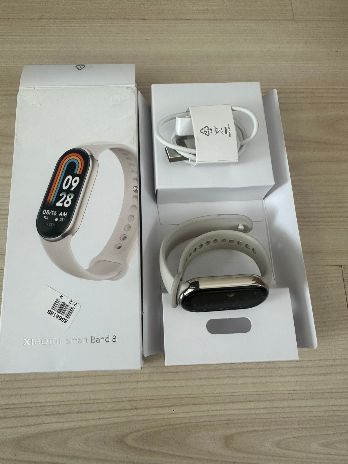 Xiaomi Smart Band 8, Hartslag, Wit, Ophalen of Verzenden, Zo goed als nieuw