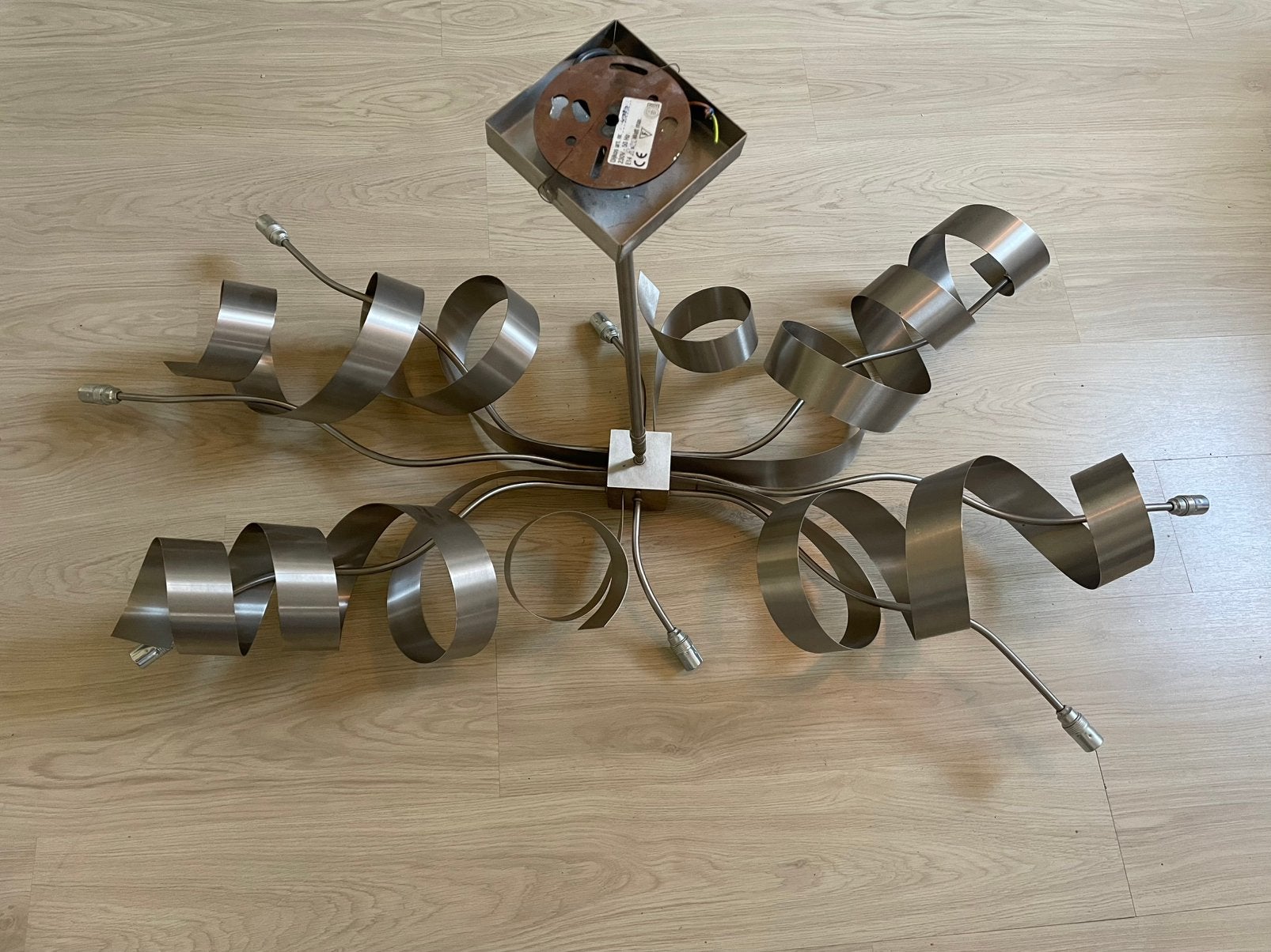 Unique Hanglamp van RVS Krullen, Ophalen, Zo goed als nieuw