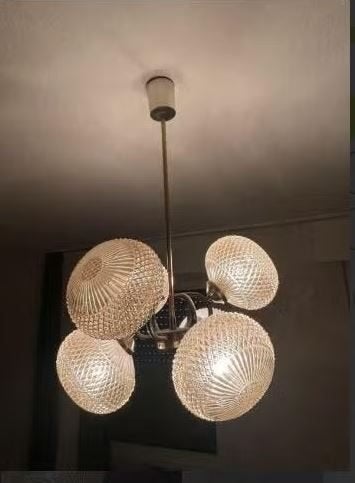 vintage space age R.Essig hanglamp kroonluchter, Ophalen, Mid century, E14 (klein), Zo goed als nieuw