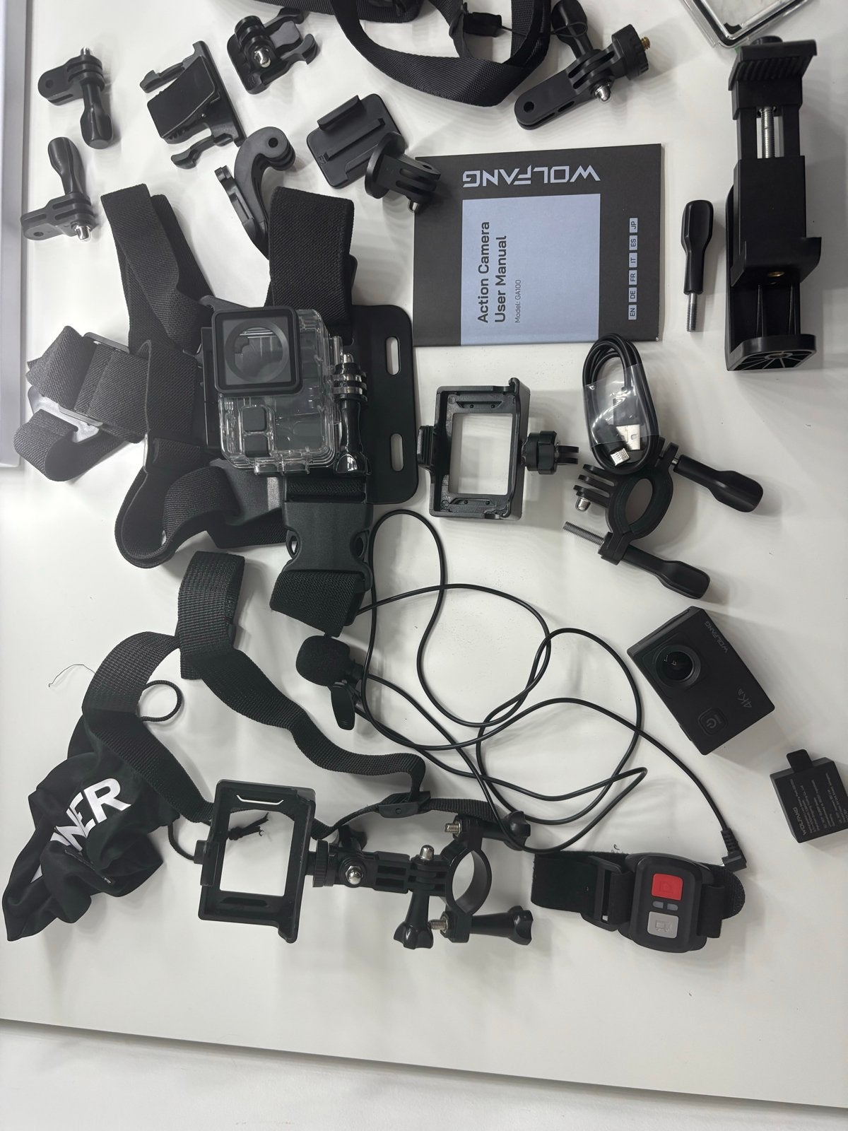 Wolfgang GA100 4K Action Camera met accessoires, Ophalen of Verzenden, Zo goed als nieuw, Overige merken