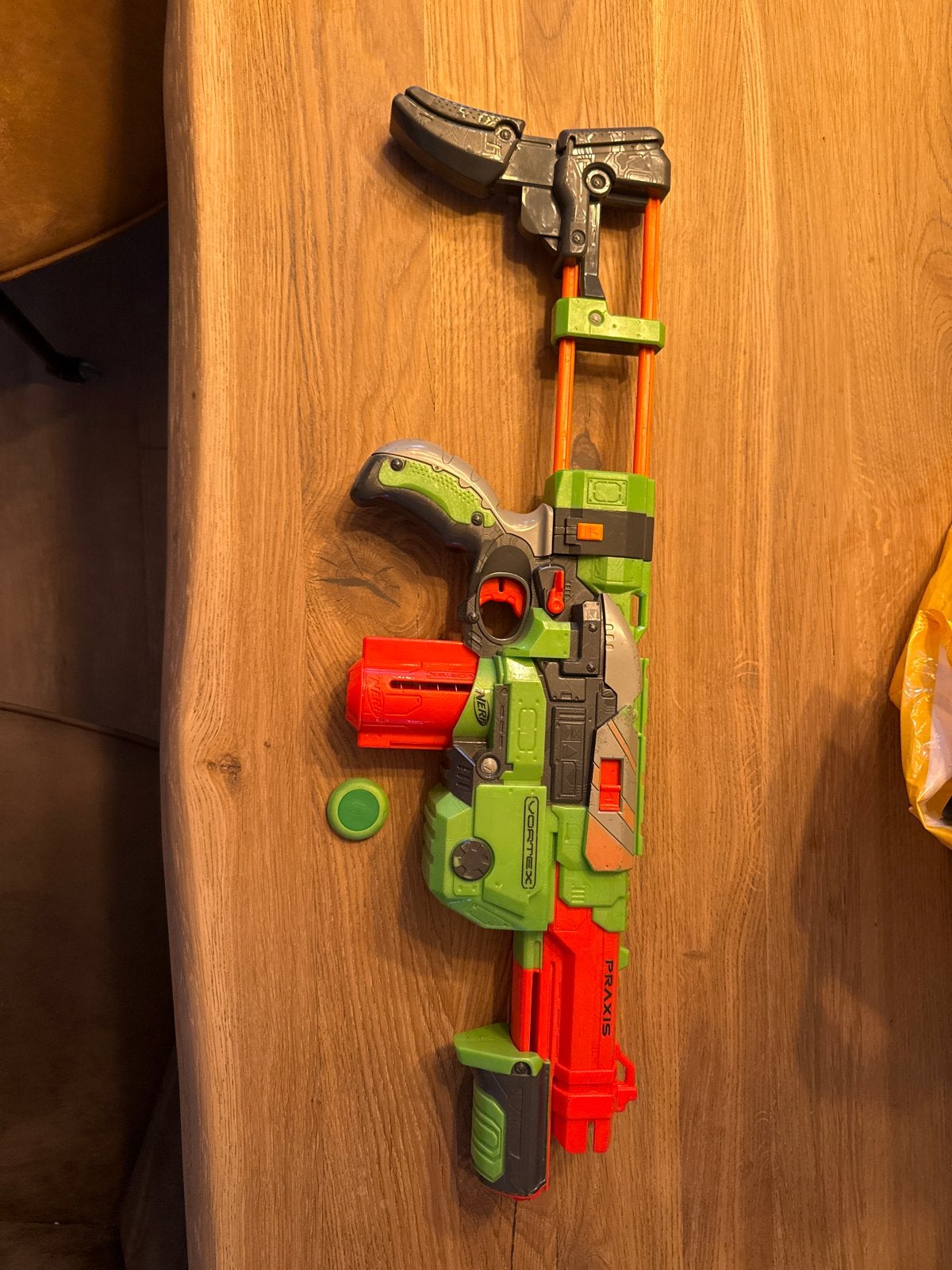 Nerf Vortex Praxis Blaster met magazijn, Kinderen en Baby's, Speelgoed | Overig, Gebruikt, Jongen of Meisje, Ophalen of Verzenden