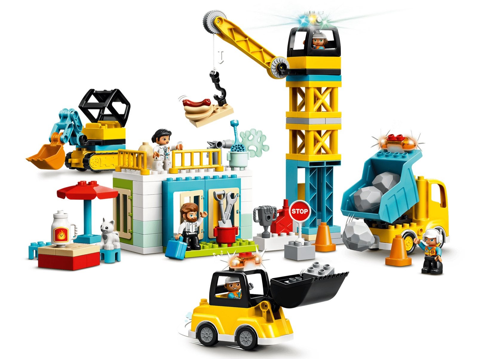 LEGO Duplo Torenkraan & Bouwplaats (10933), Overige thema's, Ophalen of Verzenden, Zo goed als nieuw, Compleet