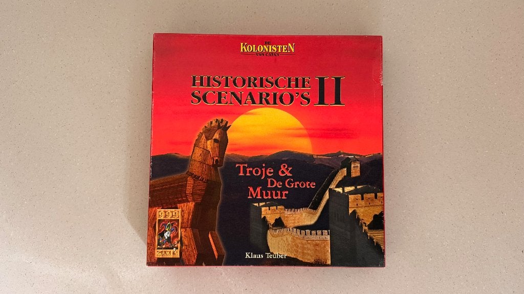 Catan Historische Scenario's II - Troje / Grote Muur, Een of twee spelers, Ophalen of Verzenden, Zo goed als nieuw, 999 Games