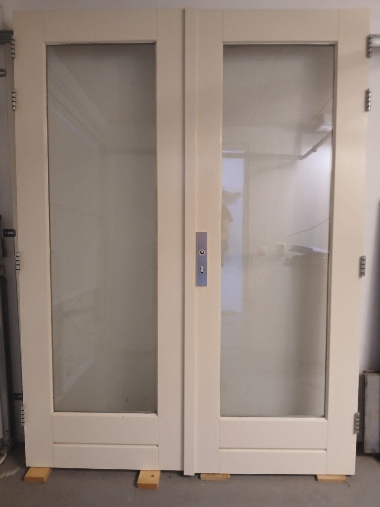 Openslaande deuren, tuindeuren, 1578 mm breed, hardhout, Ophalen, 120 cm of meer, 200 tot 215 cm, Glas