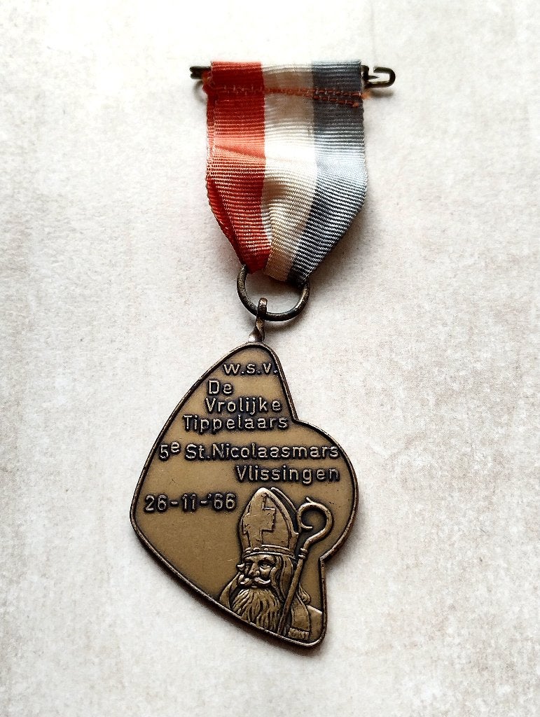 Medaille Penning '66 Sinterklaas Vlissingen St Nicolaas Mars, Postzegels en Munten, Ophalen of Verzenden, Overige materialen, Nederland